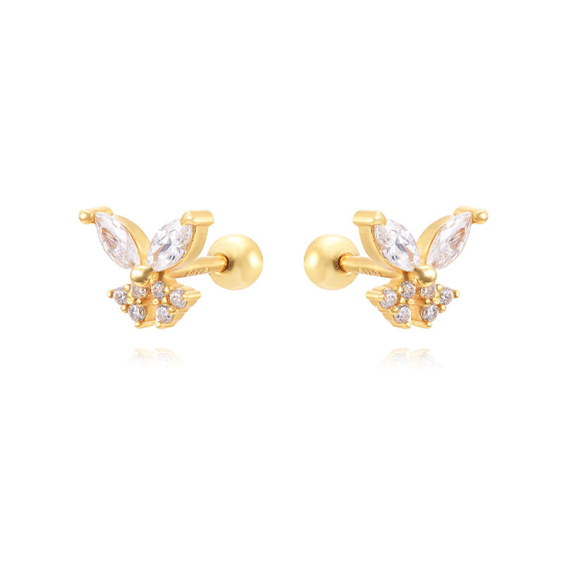 Glass Butterfly Stud